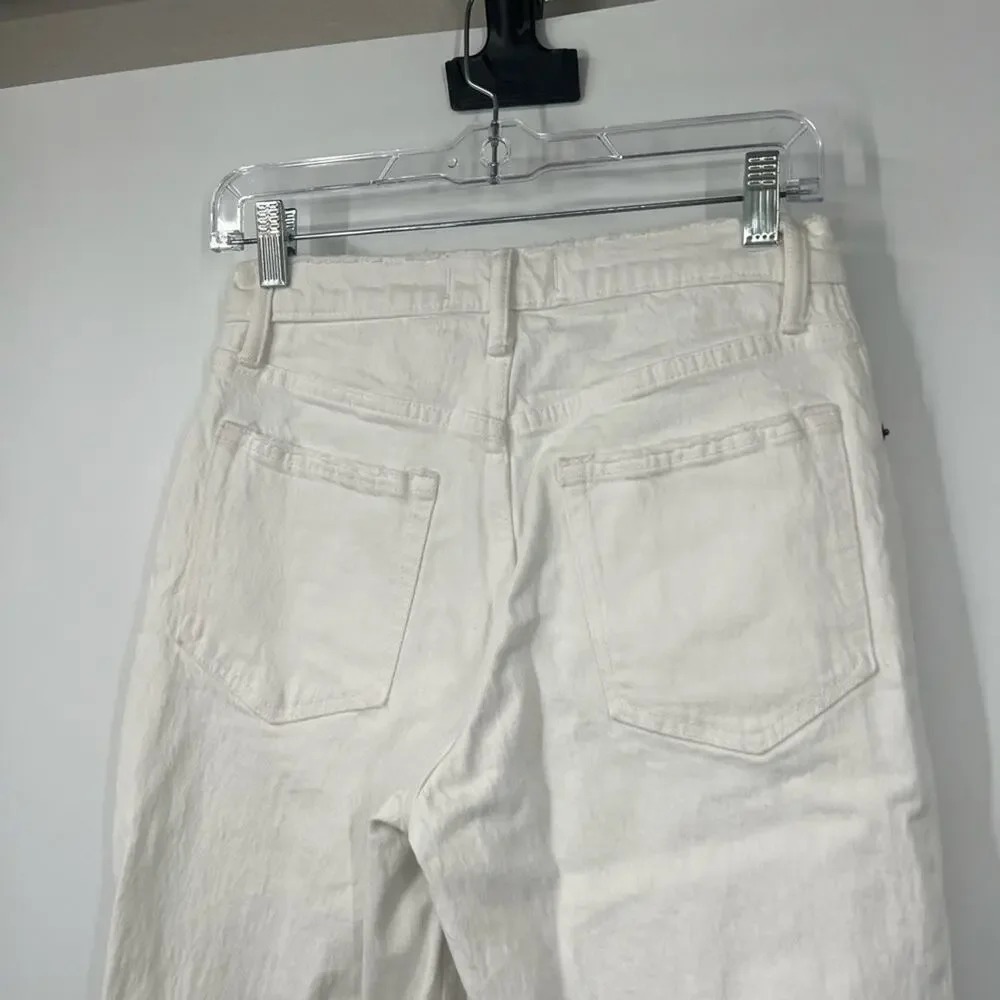 Abercrombie & Fitch The ‘90s Straight Jeans Ultra High Rise White EXTRA SHORT
